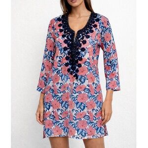 ROLLER RABBIT Floral Cotton Swim Cover-Up Dress | Embroidered